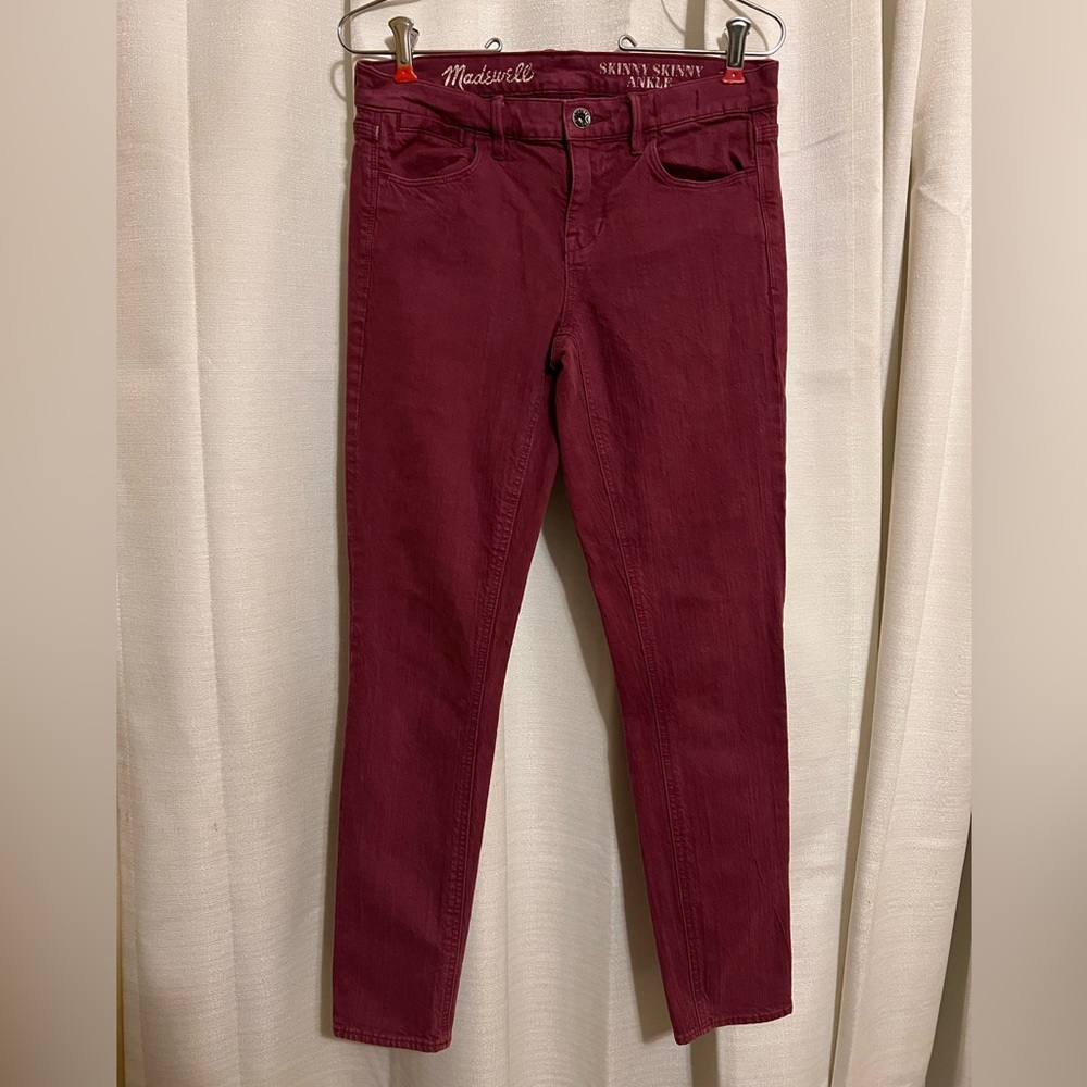 Madewell Burgundy Skinny Skinny Ankle Jeans Size 26